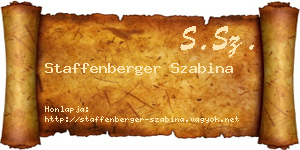 Staffenberger Szabina névjegykártya